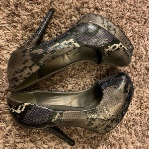 Alligator skin heels